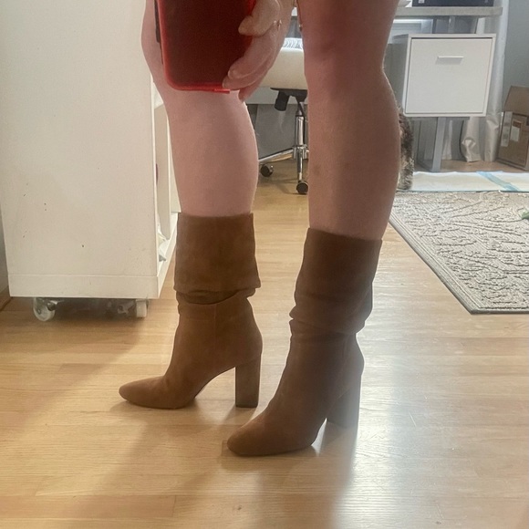 NEW Banana Republic $239 Midshaft Suede Slouchy Boot Nutmeg Brown - Picture 10 of 11